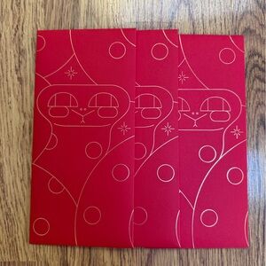 Set of 3 Hermes Year of the Snake 2025 Lunar New Year red lucky envelopes